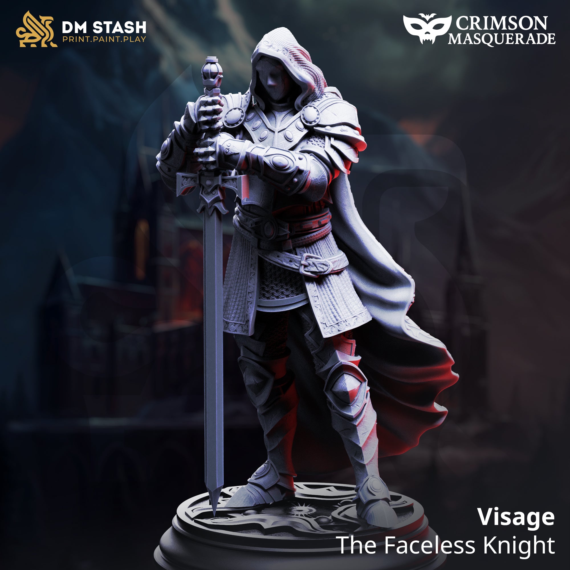 Crimson Masquerade September 2025 Release | Paintable 3D Resin Printed Miniature by DM Stash
