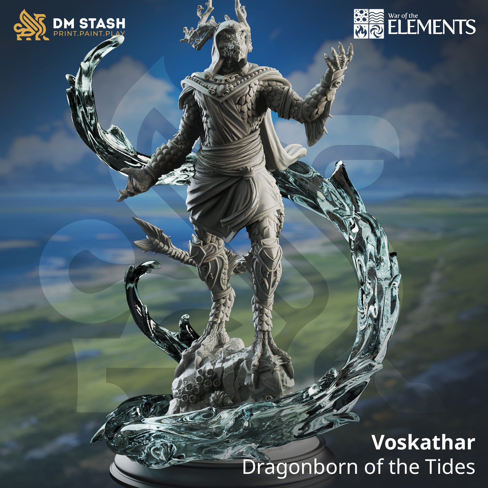 War of the Elements August 2024 Release | Paintable 3D Resin Printed Miniature by DM Stash