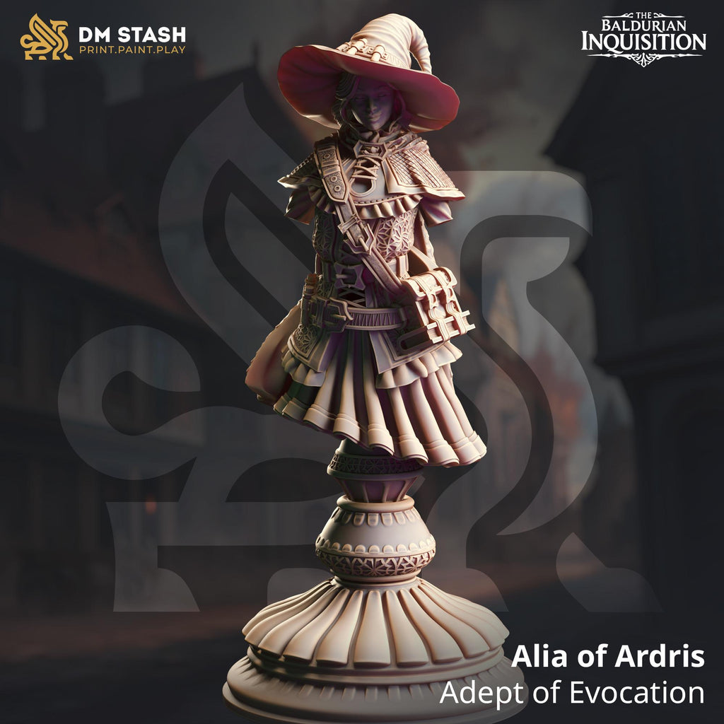 Alia of Ardris – Adept of Evocation (Bust) | Paintable Bust 3D Resin Printed Miniature by DM Stash