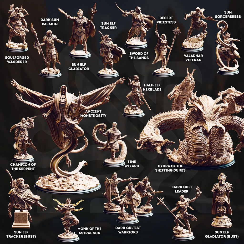 Elves of the Golden Sun February 2026 Release | Paintable 3D Resin Printed Miniature by DM Stash
