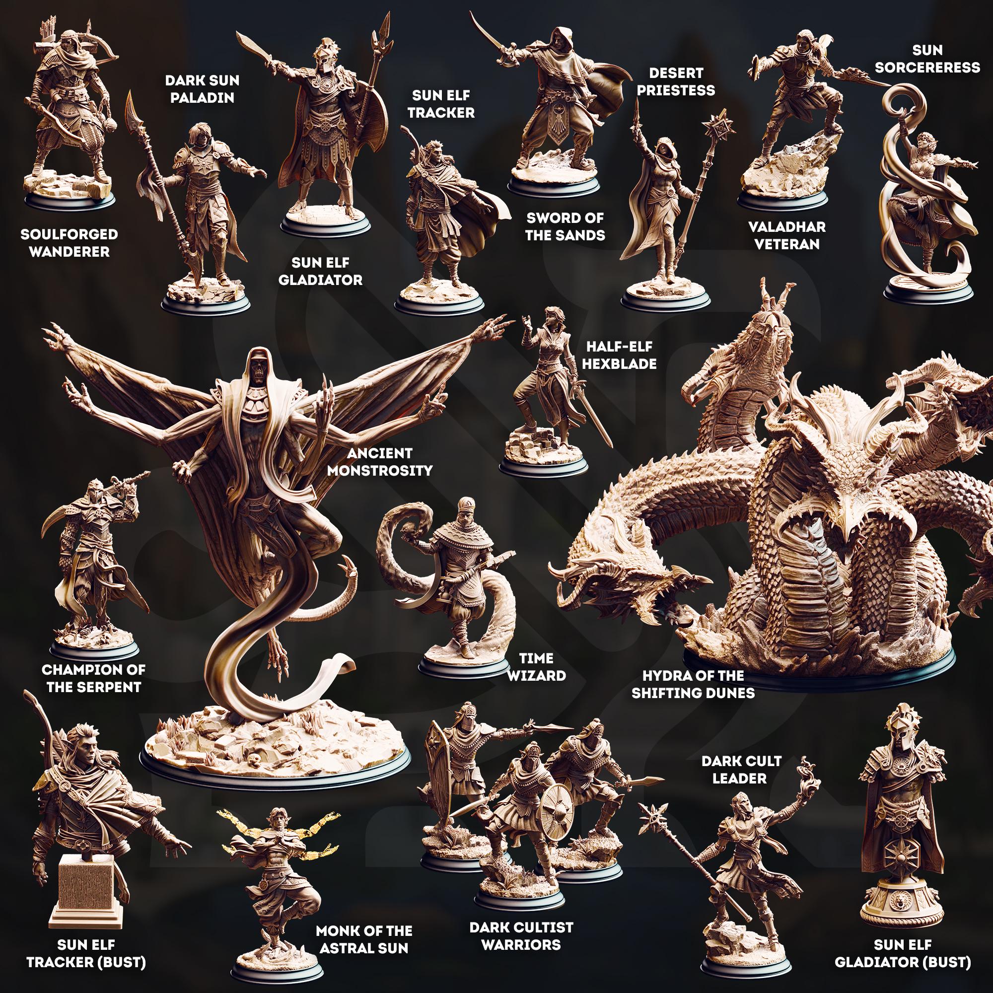 Elves of the Golden Sun February 2026 Release | Paintable 3D Resin Printed Miniature by DM Stash