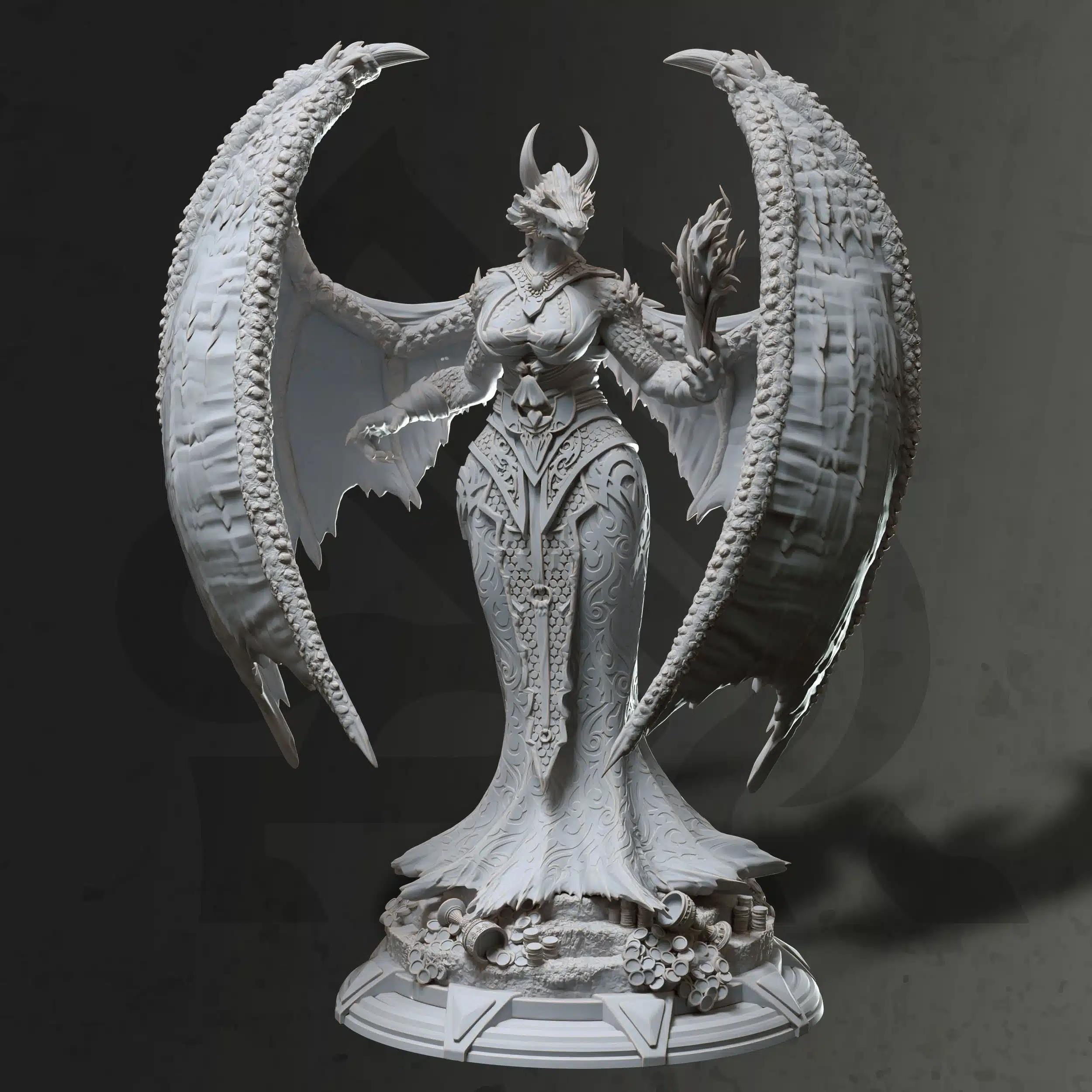 Tharvaya – Dragon Warlock | Paintable 3D Resin Printed Miniature by DM Stash
