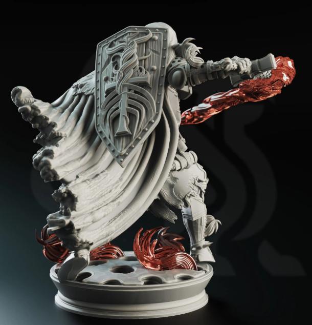 Embernos – Fire Elemi Crusader | Paintable 3D Resin Printed Miniature by DM Stash