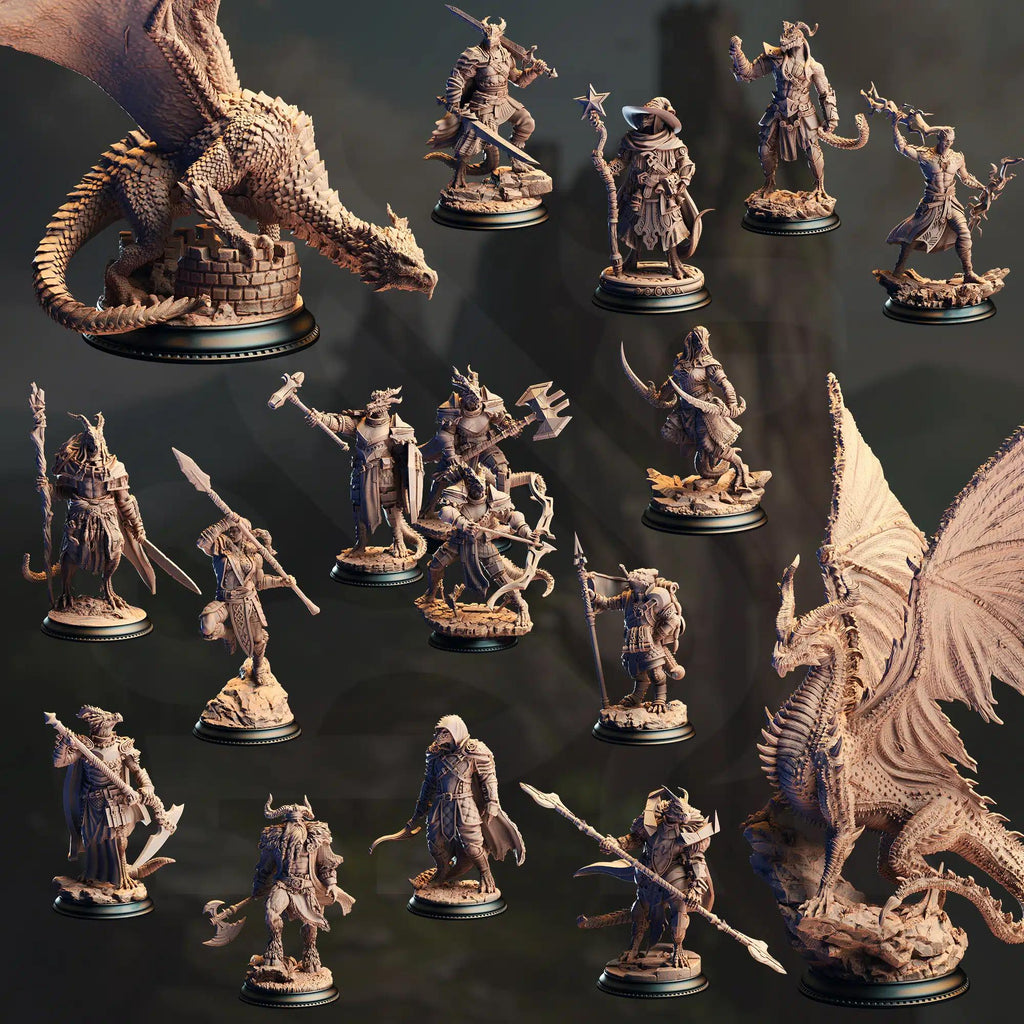 Clash of the Dragons June 2025 Release | Paintable 3D Resin Printed Miniature by DM Stash