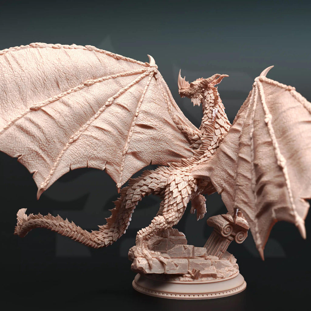 Midorius the Broken – Juvenile Green Dragon | Paintable 3D Resin Printed Miniature by DM Stash