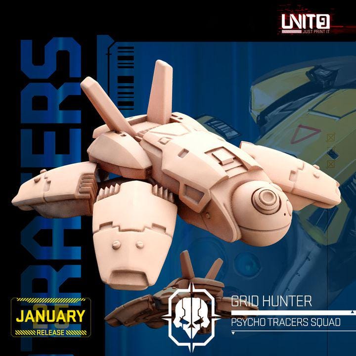 Psycho Tracer Squad January 2025 Release | Paintable 3D Resin Printed Scifi Miniature by Unit9