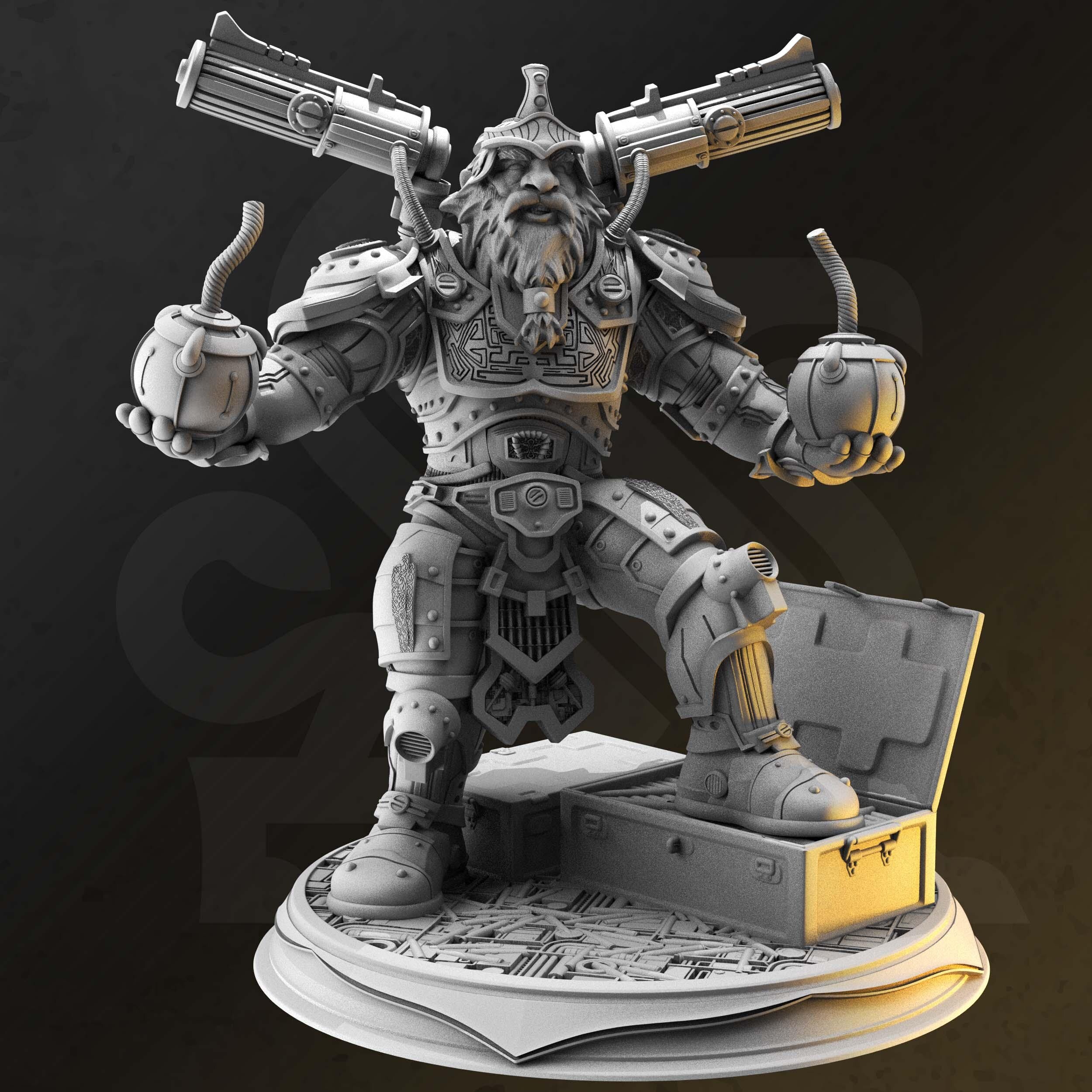 Duktuk – Dwarven Grenadier | Paintable 3D Resin Printed Miniature by DM Stash