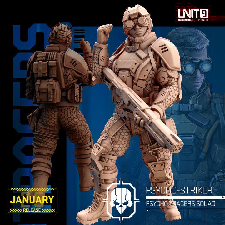 Psycho Tracer Squad January 2025 Release | Paintable 3D Resin Printed Scifi Miniature by Unit9