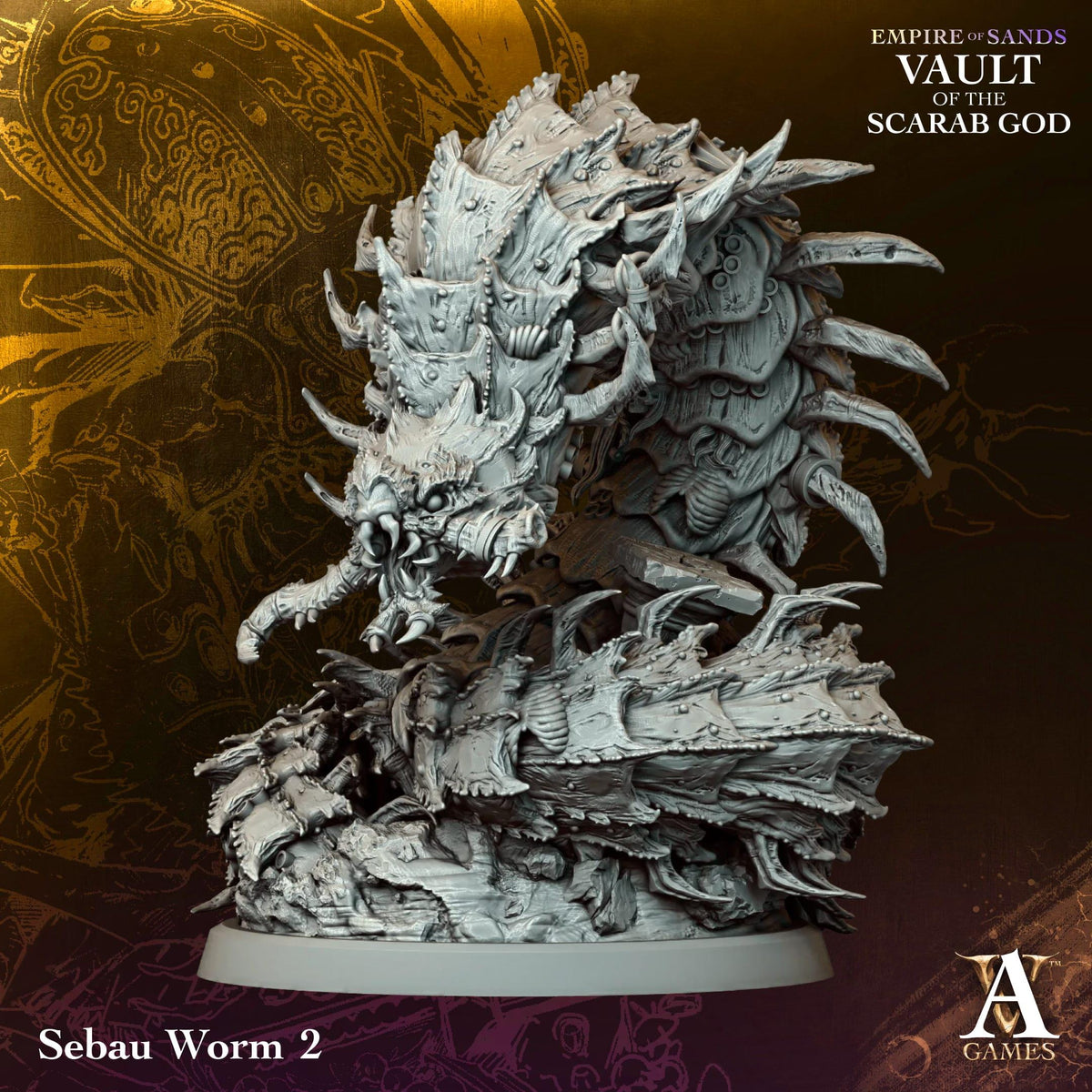 Sebau Worm | Paintable D&D Miniature | Giant Desert Sandworm | Fantasy Boss Monster | 3D Printed Resin Figure