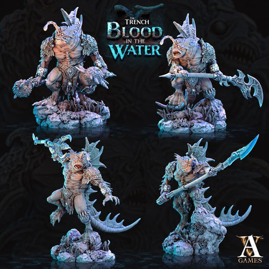 Shakarkha Seadevils | 4 Poses Paintable 3D Resin Printed Miniature by Archvillain Games
