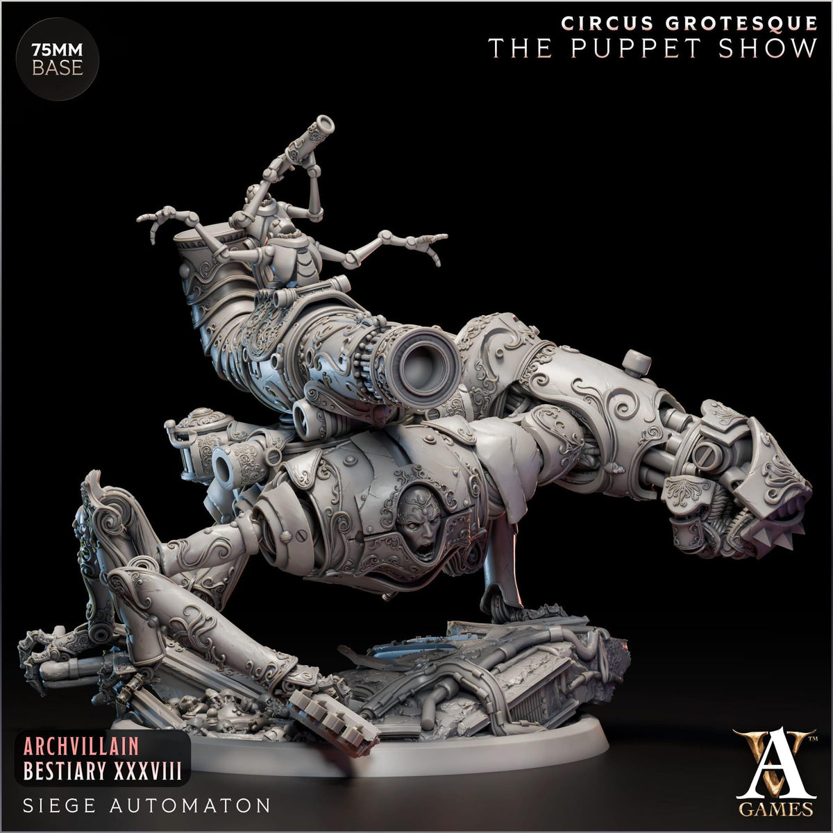 Siege Automaton | Paintable D&D Miniature | Steampunk War Machine | Clockwork Boss Monster | 3D Printed Resin