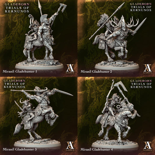 Miranil Gladehunter | Paintable D&D Miniature | Fantasy Centaur Warrior | Woodland Guardian | 3D Printed Resin