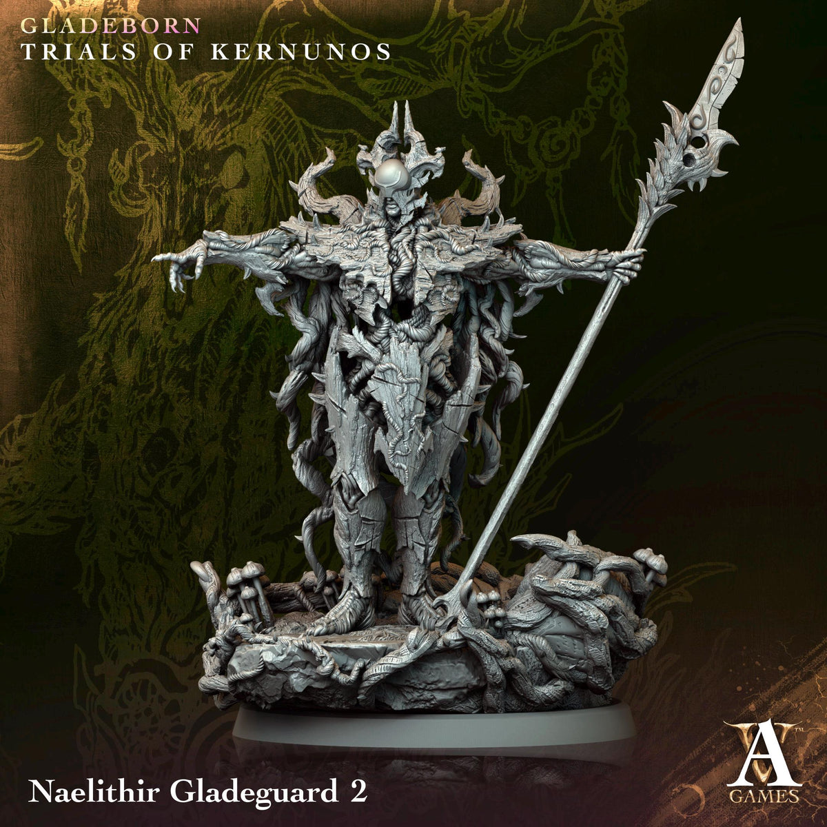 Naelithir Gladeguards | Paintable D&D Miniature | Armored Forest Guardian | Fantasy Treefolk Warrior | 3D Printed Resin