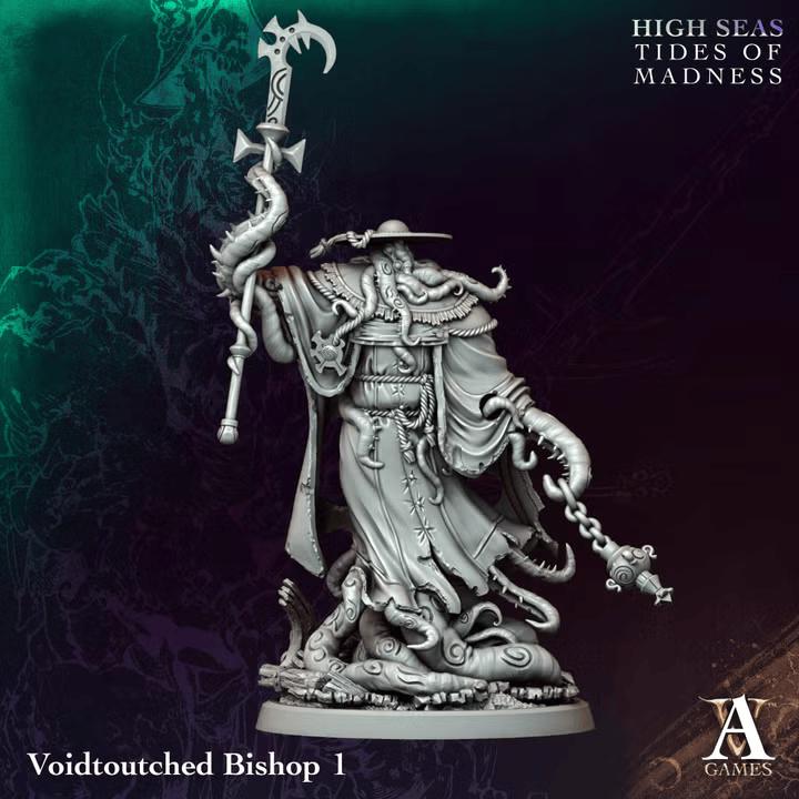 Voidtouched Bishops | Paintable D&D Miniatures | Eldritch Horror Cultists | Lovecraftian Priests | 3D Printed Resin