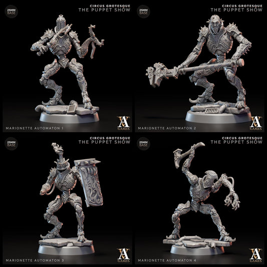 Marionette Automaton | 4 Poses Paintable 3D Resin Printed Miniature by Archvillain Games
