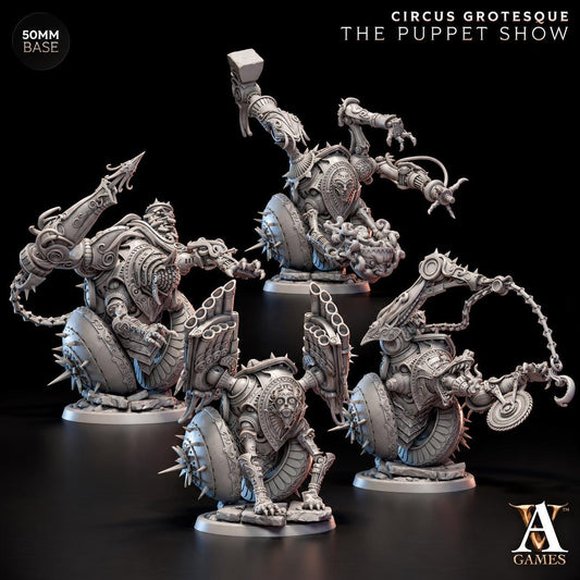 Grimwheel Automaton | 4 Poses Paintable 3D Resin Printed Miniature by Archvillain Games