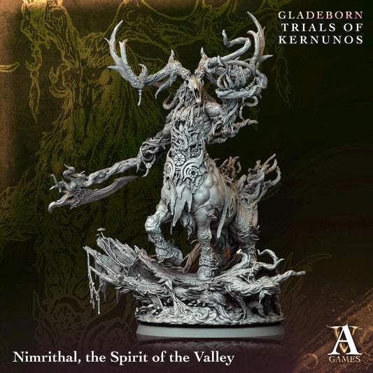 Nimrithal Spirit of the Valley | Paintable D&D Miniature | Ancient Forest Guardian | Woodland Nature Monster | 3D Printed Resin