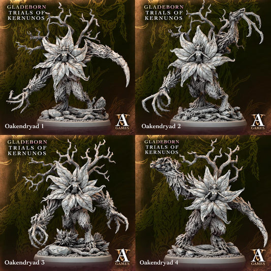 Oakendryad | Paintable Tree Monster Miniature | Forest Guardian | D&D Fantasy Creature | 3D Printed Resin
