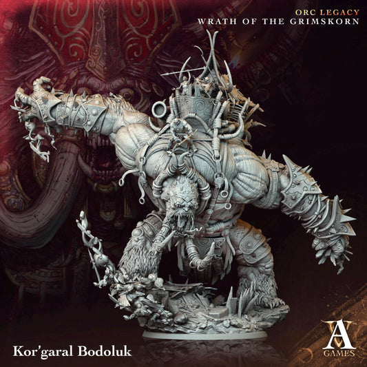 Kor'garal Bodoluk | Paintable D&D Miniature | Giant Orc War Beast | Fantasy Siege Monster | 3D Printed Resin